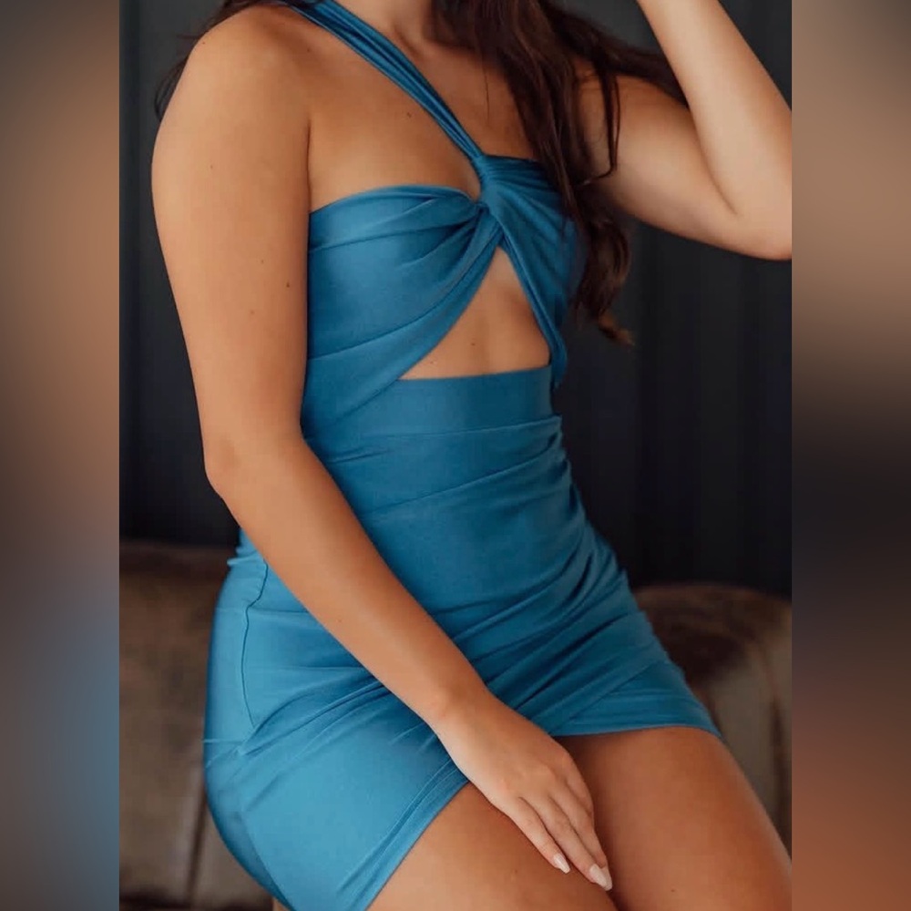 Hello Molly Teal Backless Dress